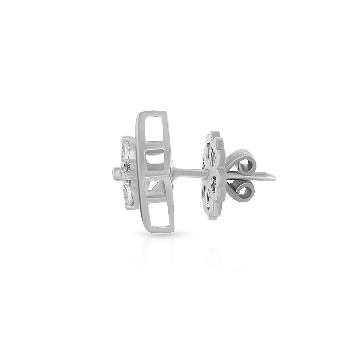 Geometric Floral Stud Earrings