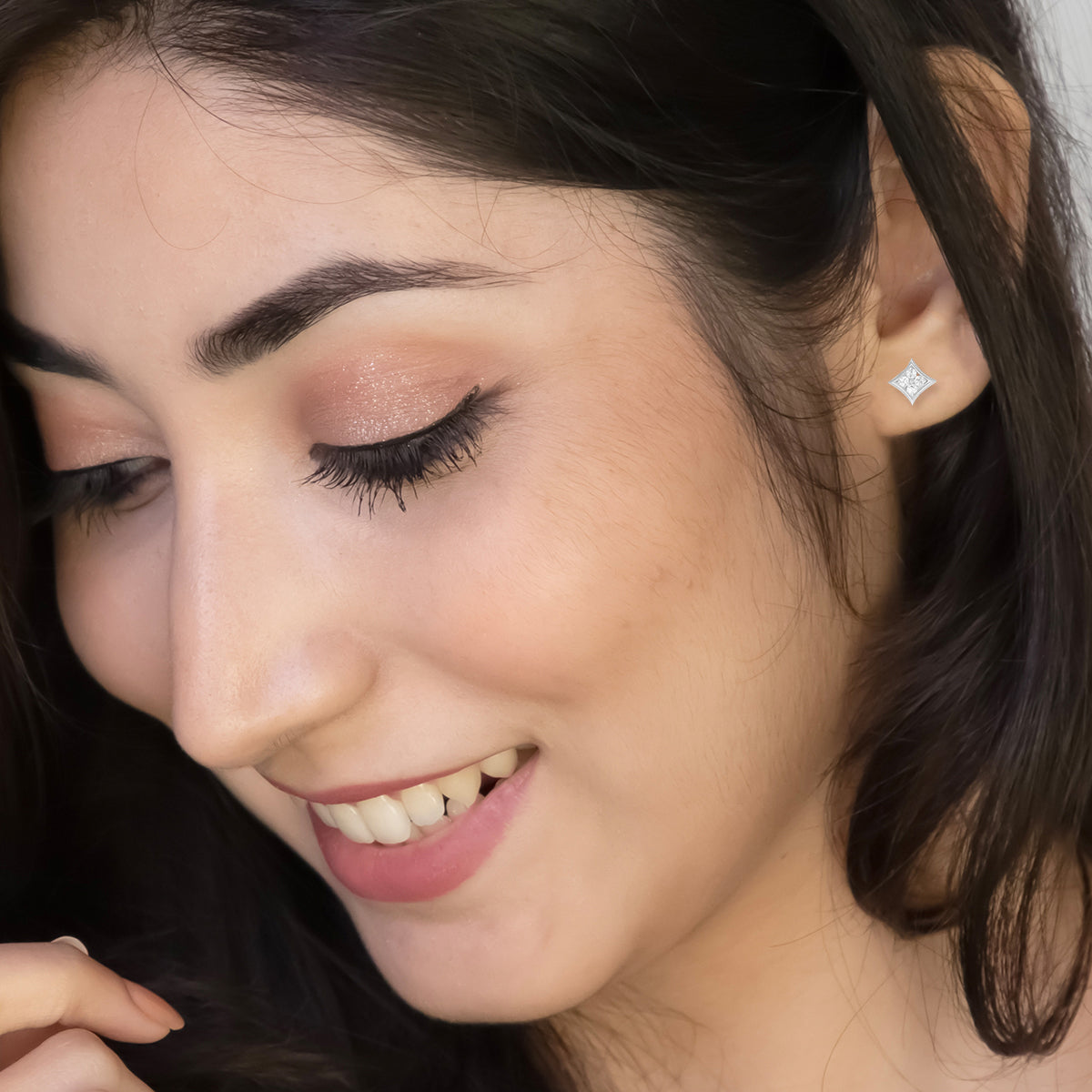 Geometric Floral Stud Earrings