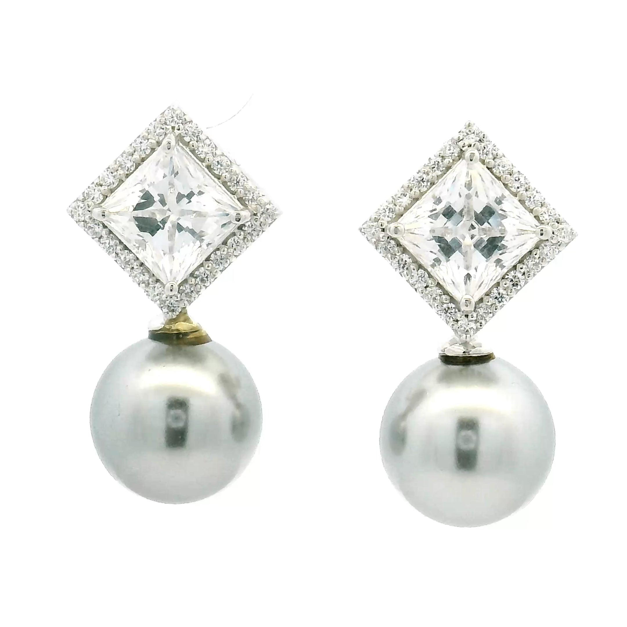 Timeless Pearl Halo Drop Earrings