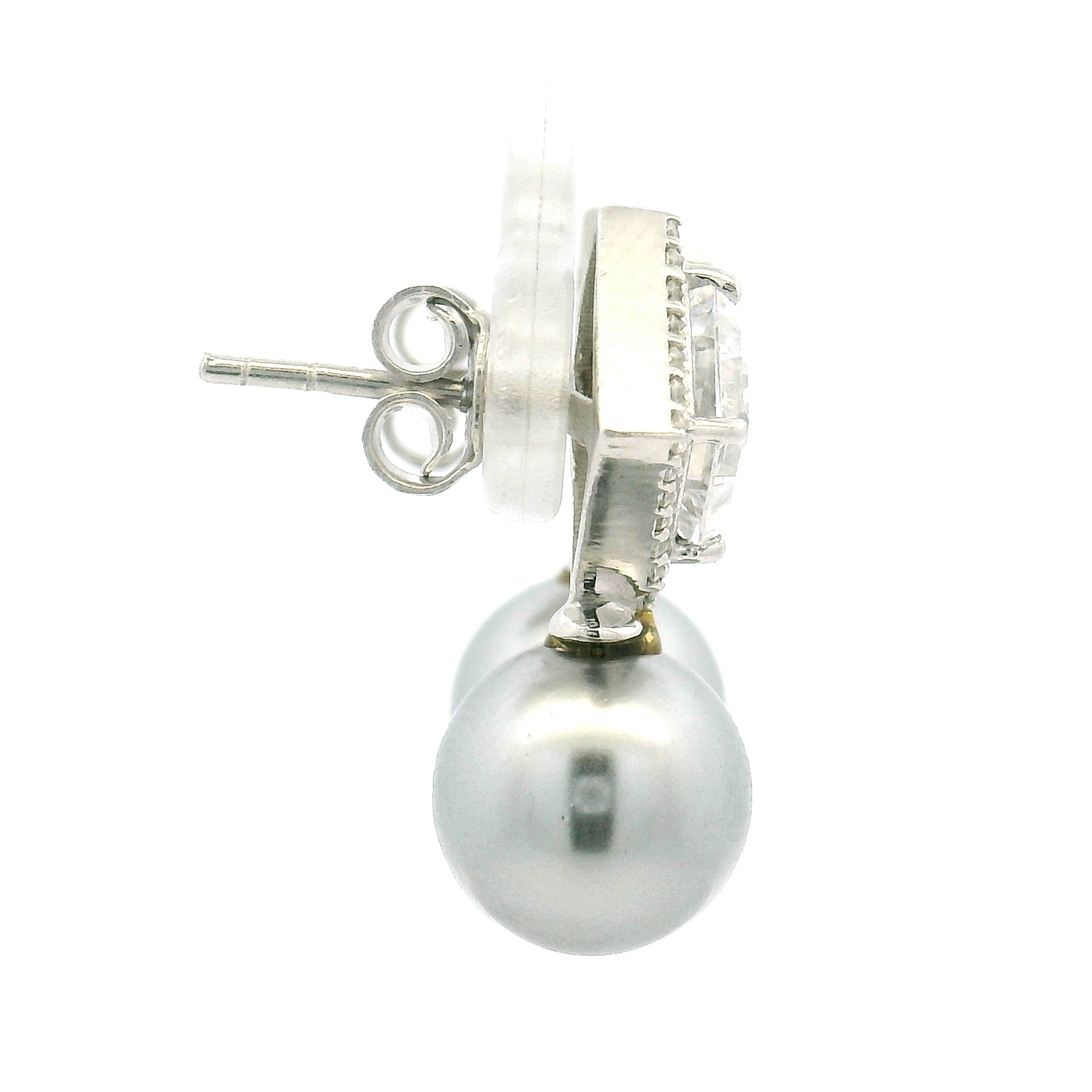 Timeless Pearl Halo Drop Earrings