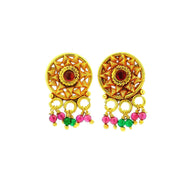 Floral Drop Gold Plated Earrings