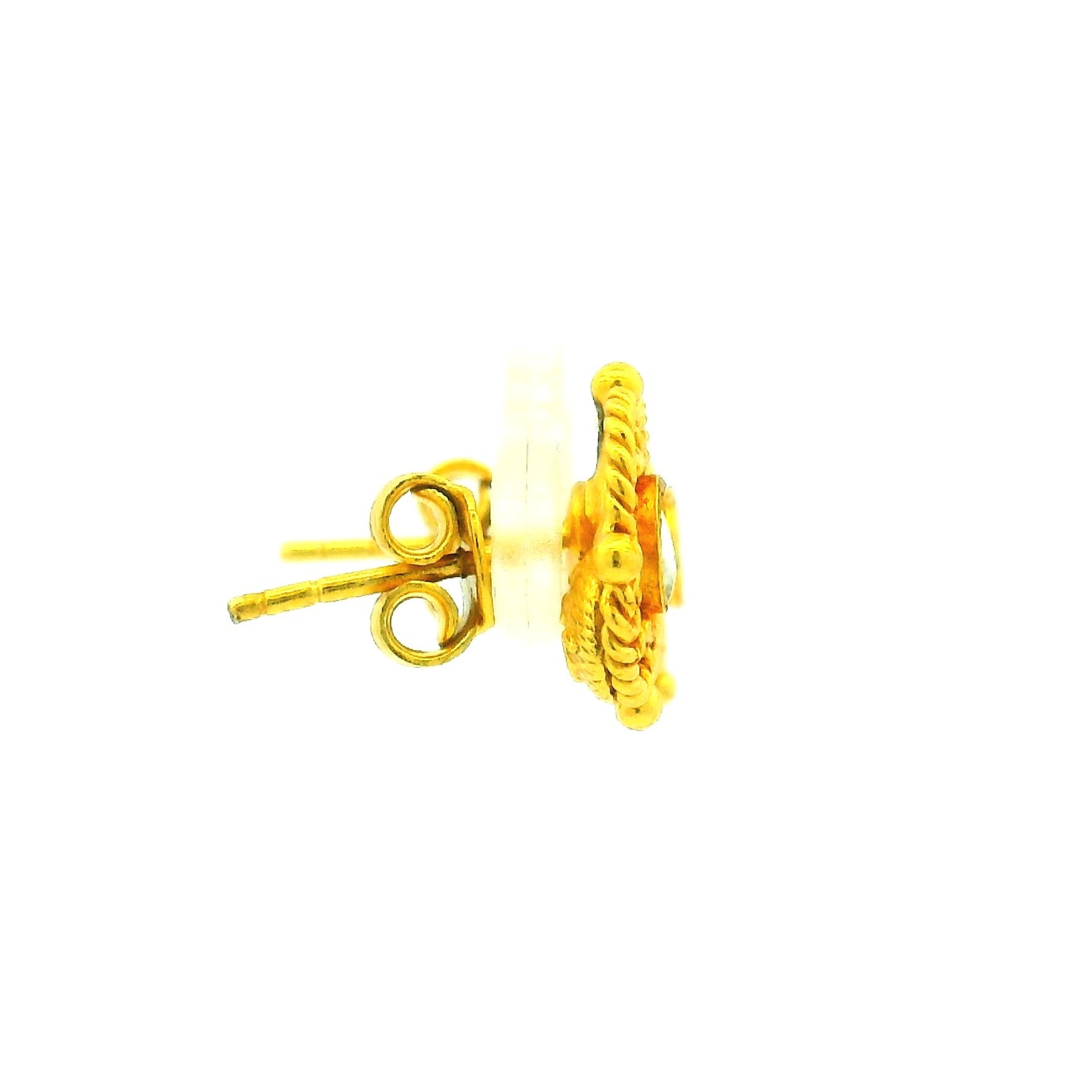 Rope Design Gold Plated Stud