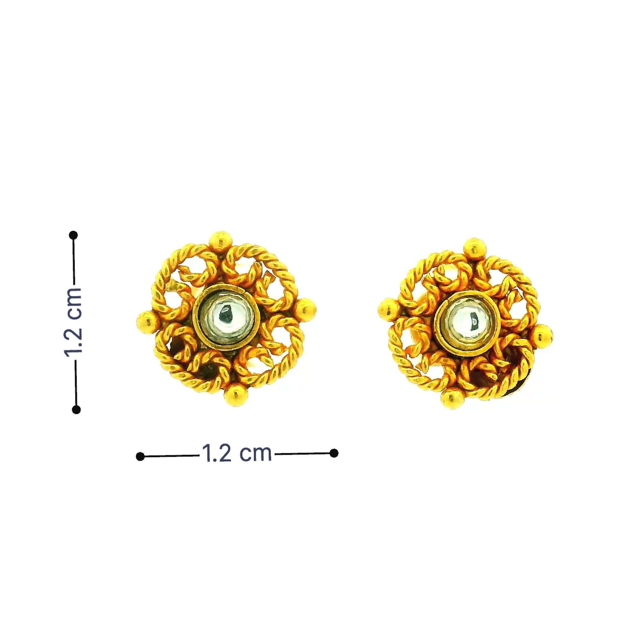 Rope Design Gold Plated Stud