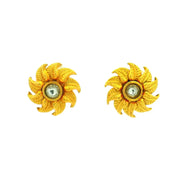 Swirl Design Gold Plated Stud