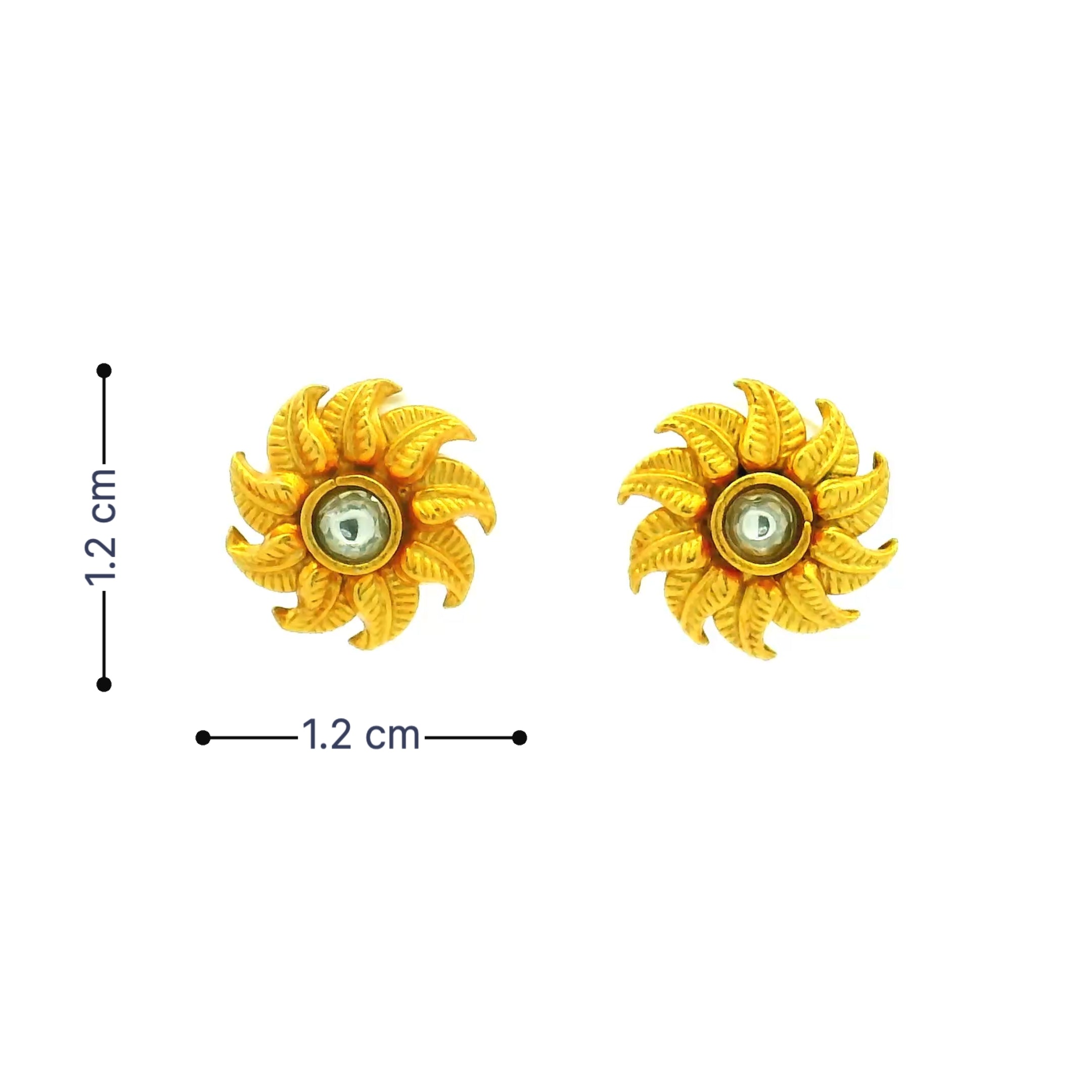 Swirl Design Gold Plated Stud