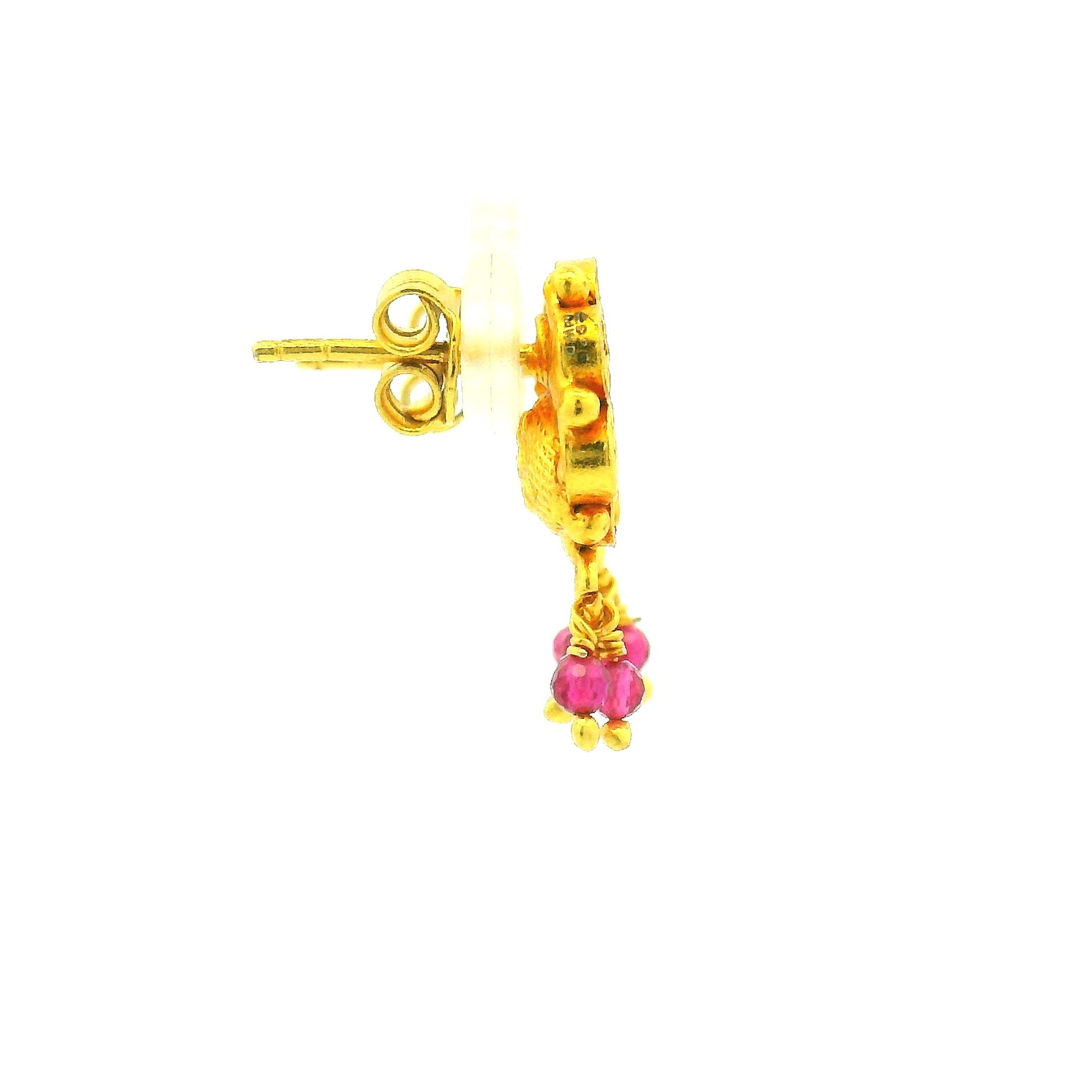 Traditional Multi-Stone Gold Plated Stud Earrings