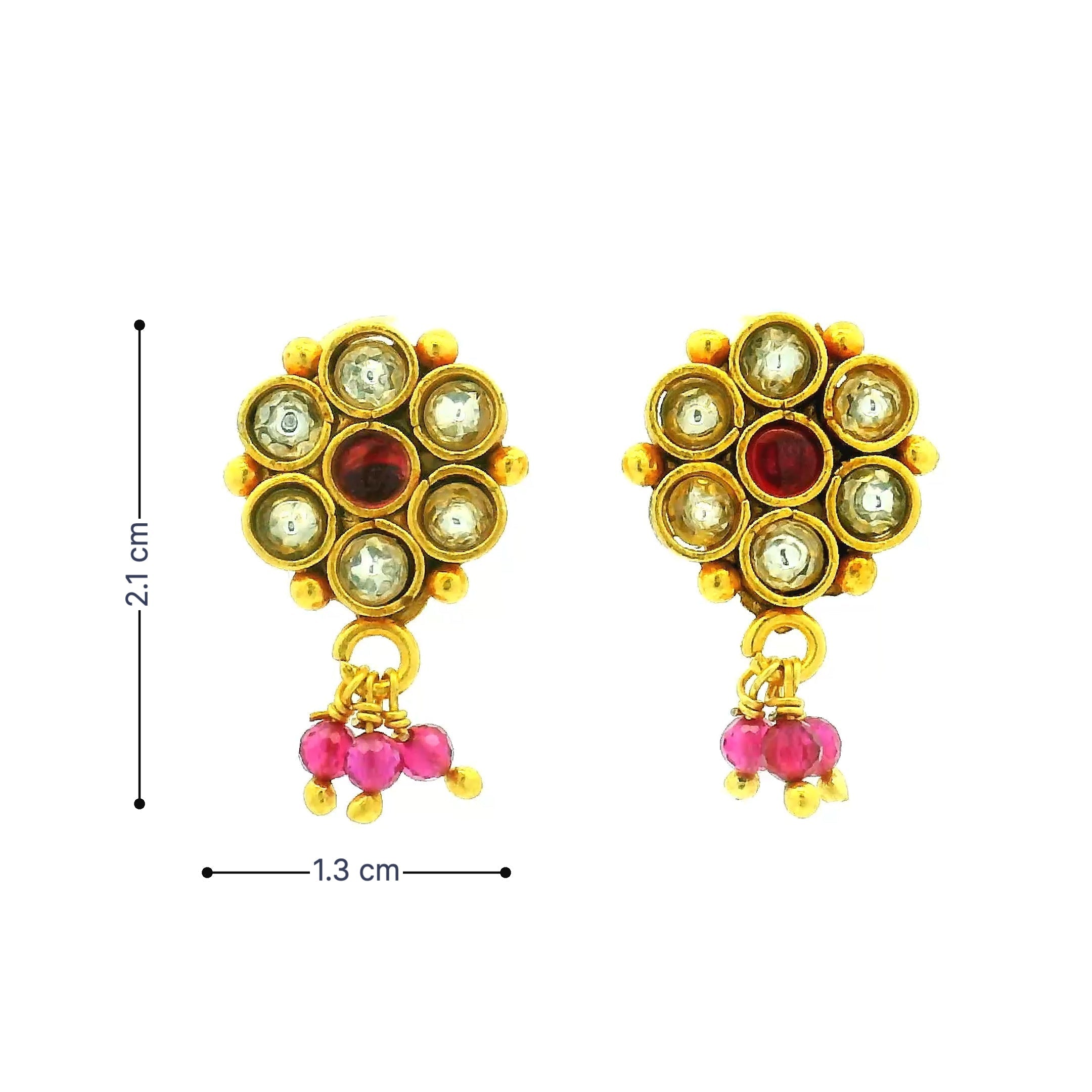 Traditional Multi-Stone Gold Plated Stud Earrings