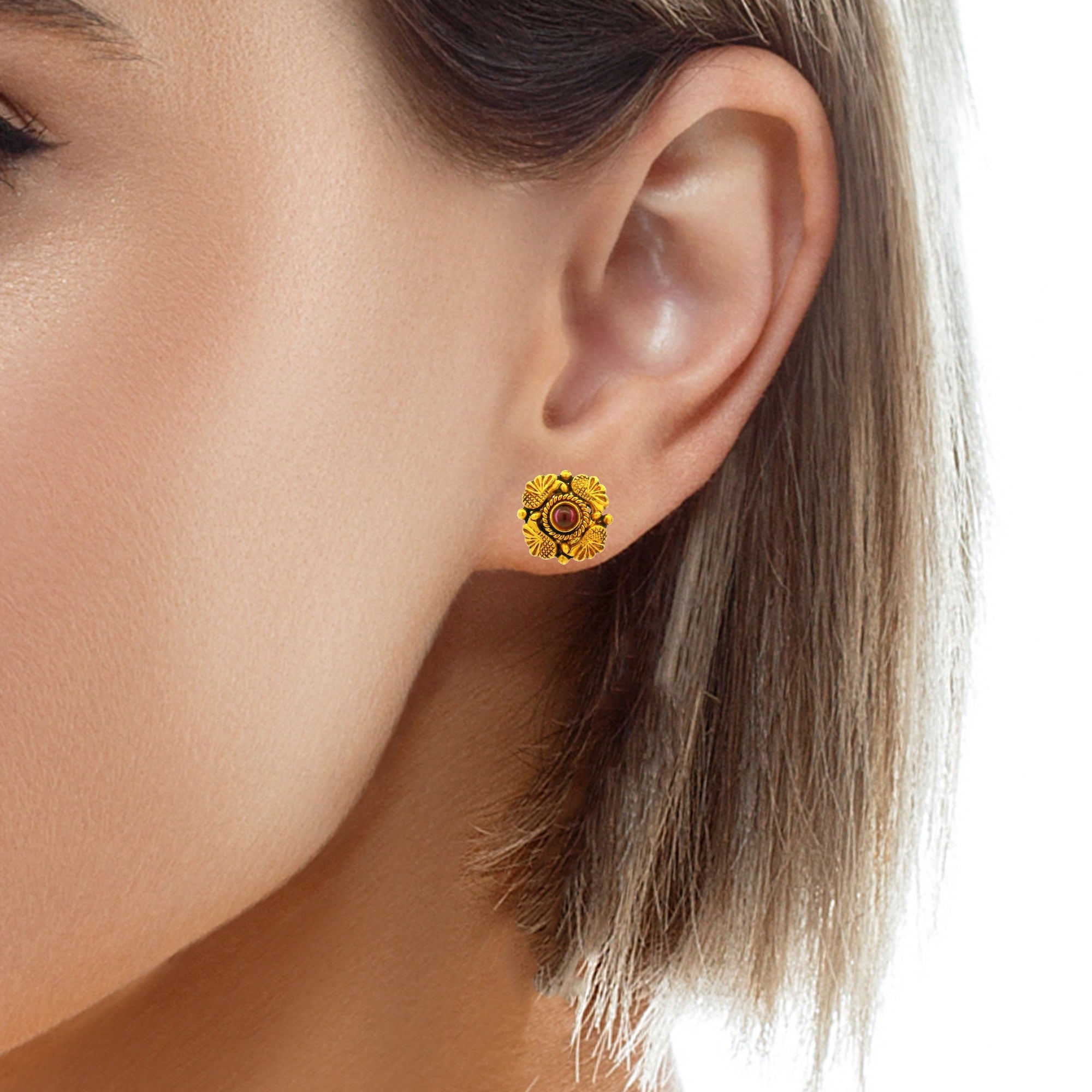 Matte Gold Plated Stud