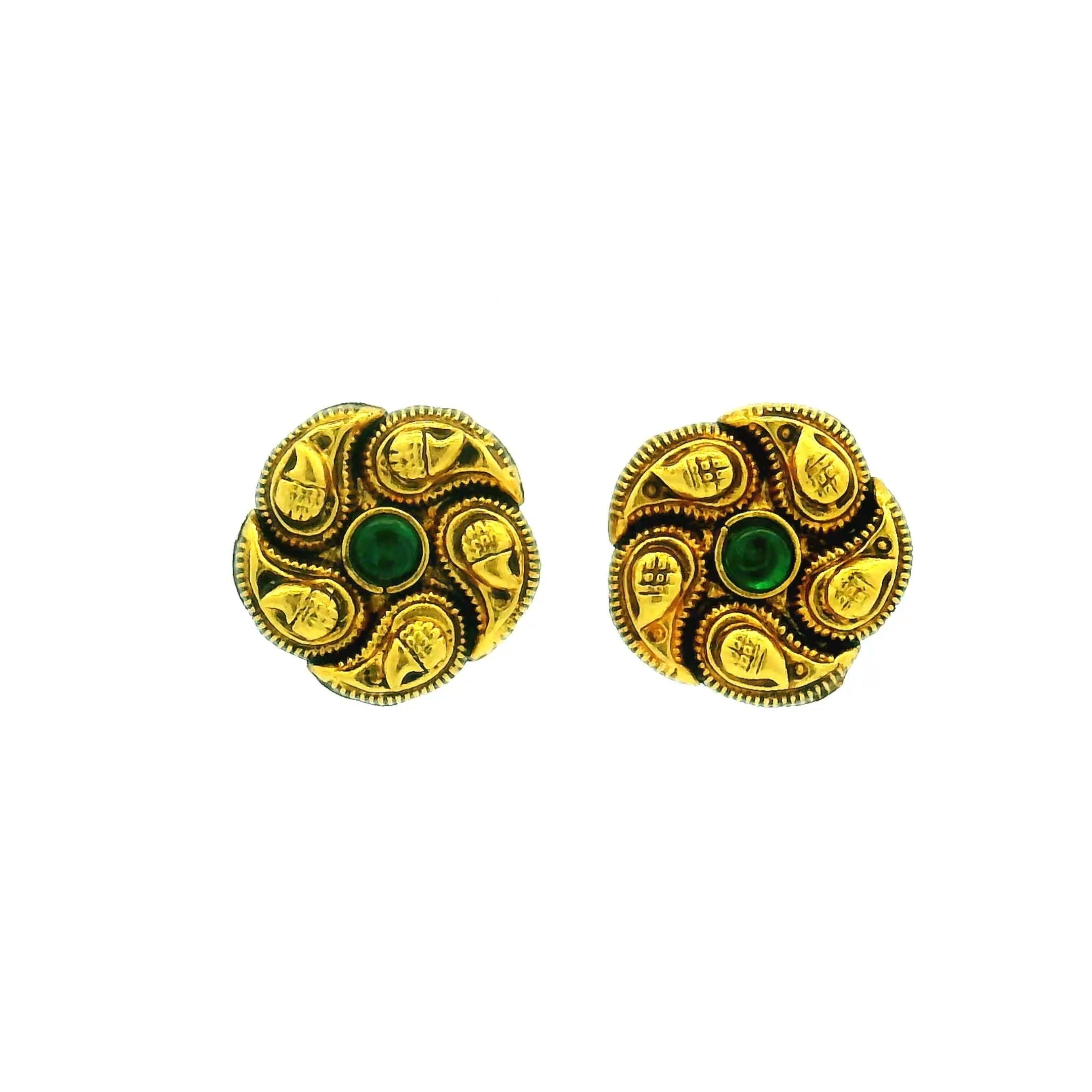 Traditional Round Gold Plated Stud