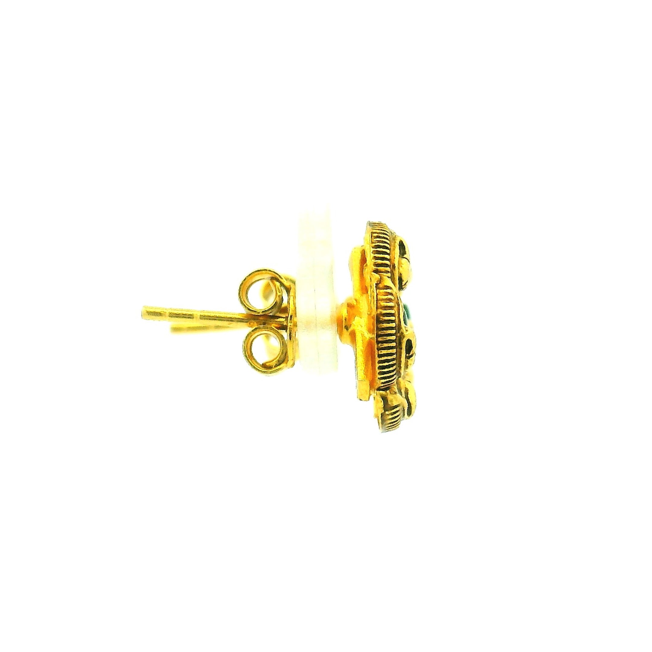 Traditional Round Gold Plated Stud