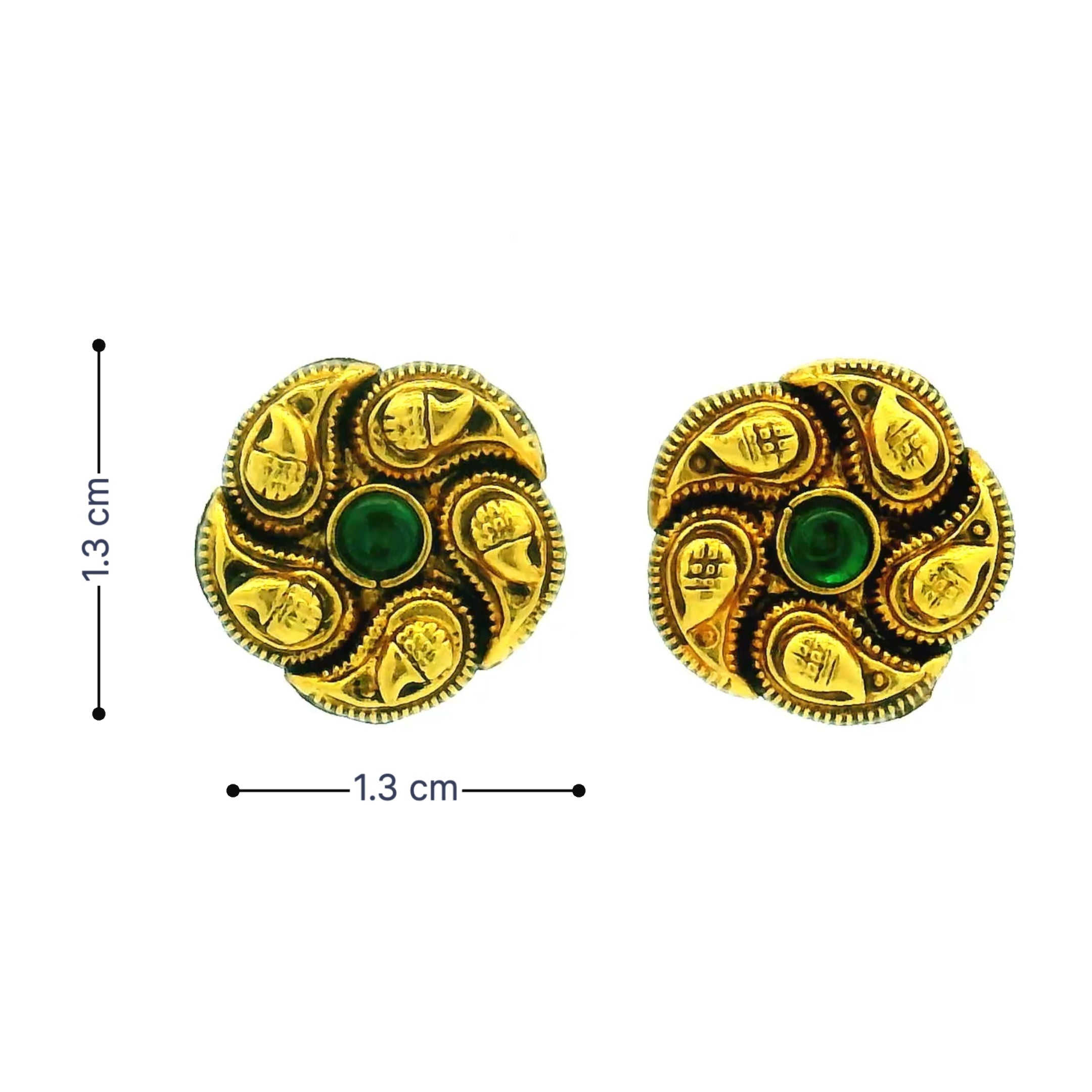 Traditional Round Gold Plated Stud