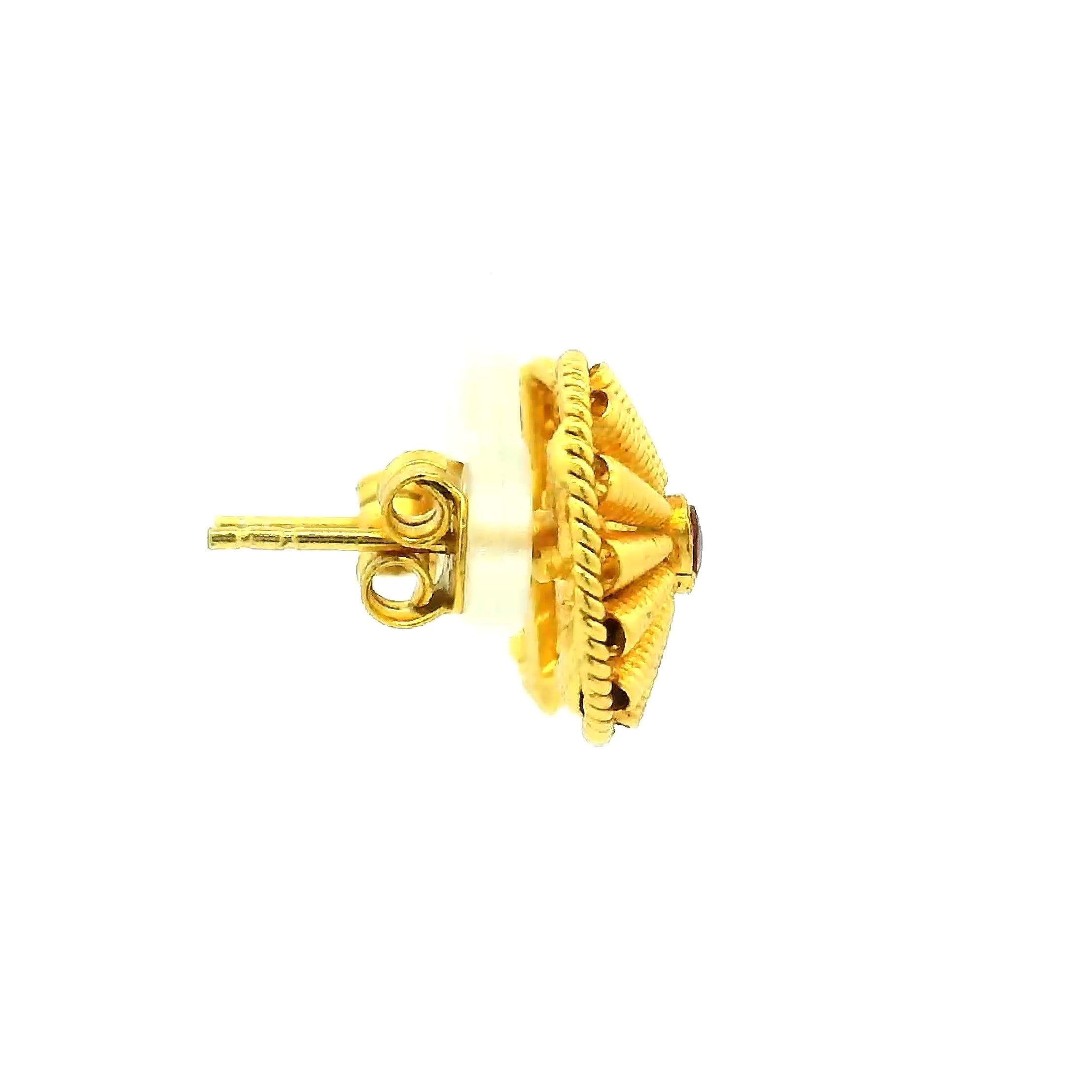 Traditional Ruby Gold Plated Stud