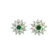 Modern Gem Flower Studs