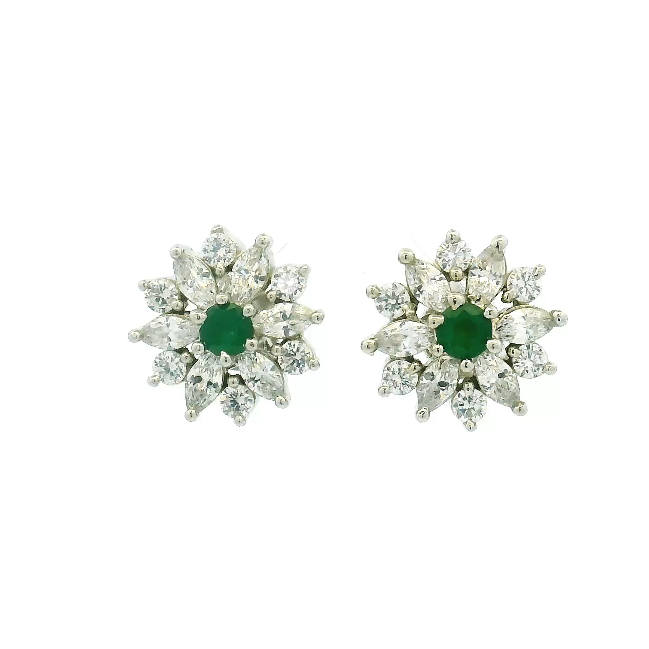 Modern Gem Flower Studs