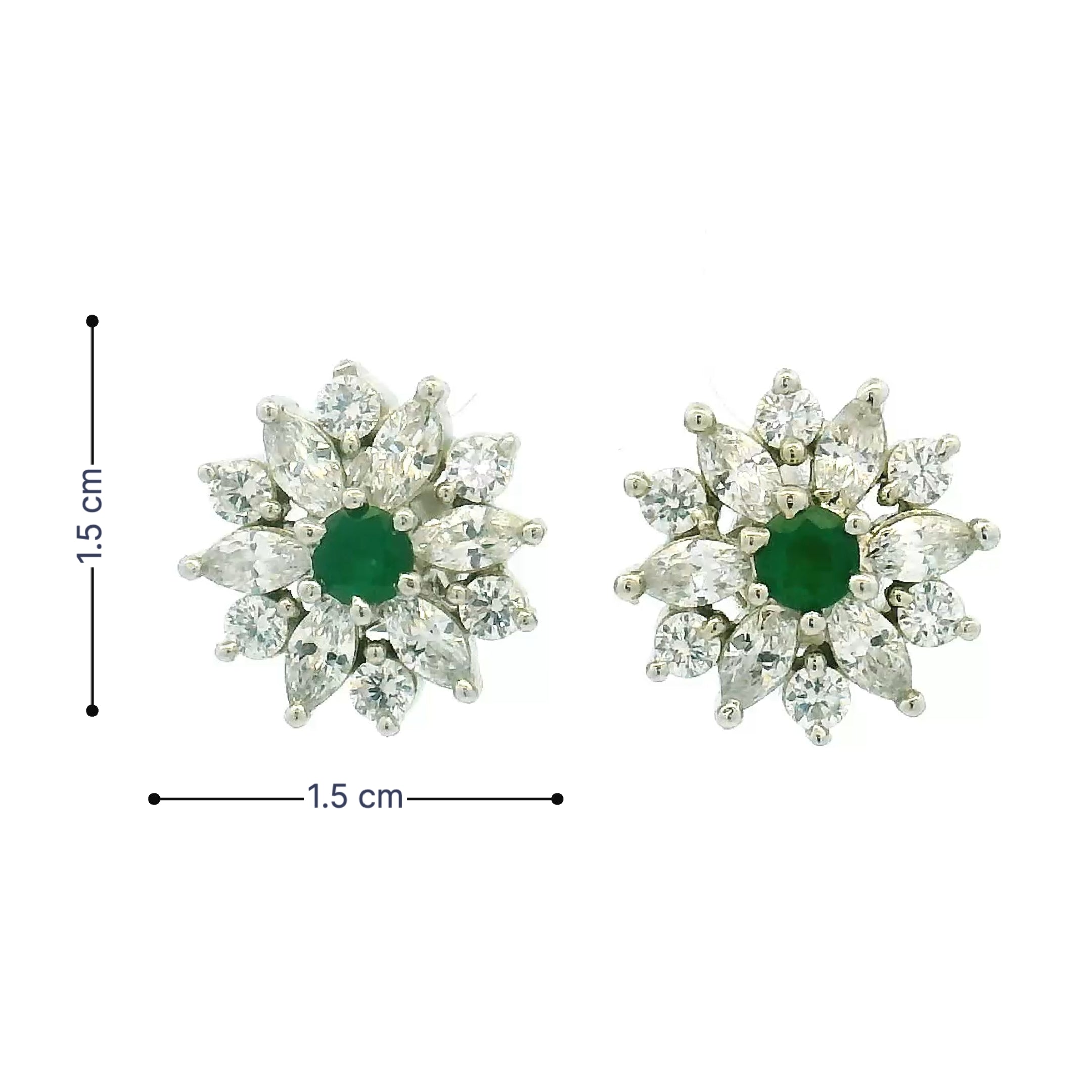 Modern Gem Flower Studs