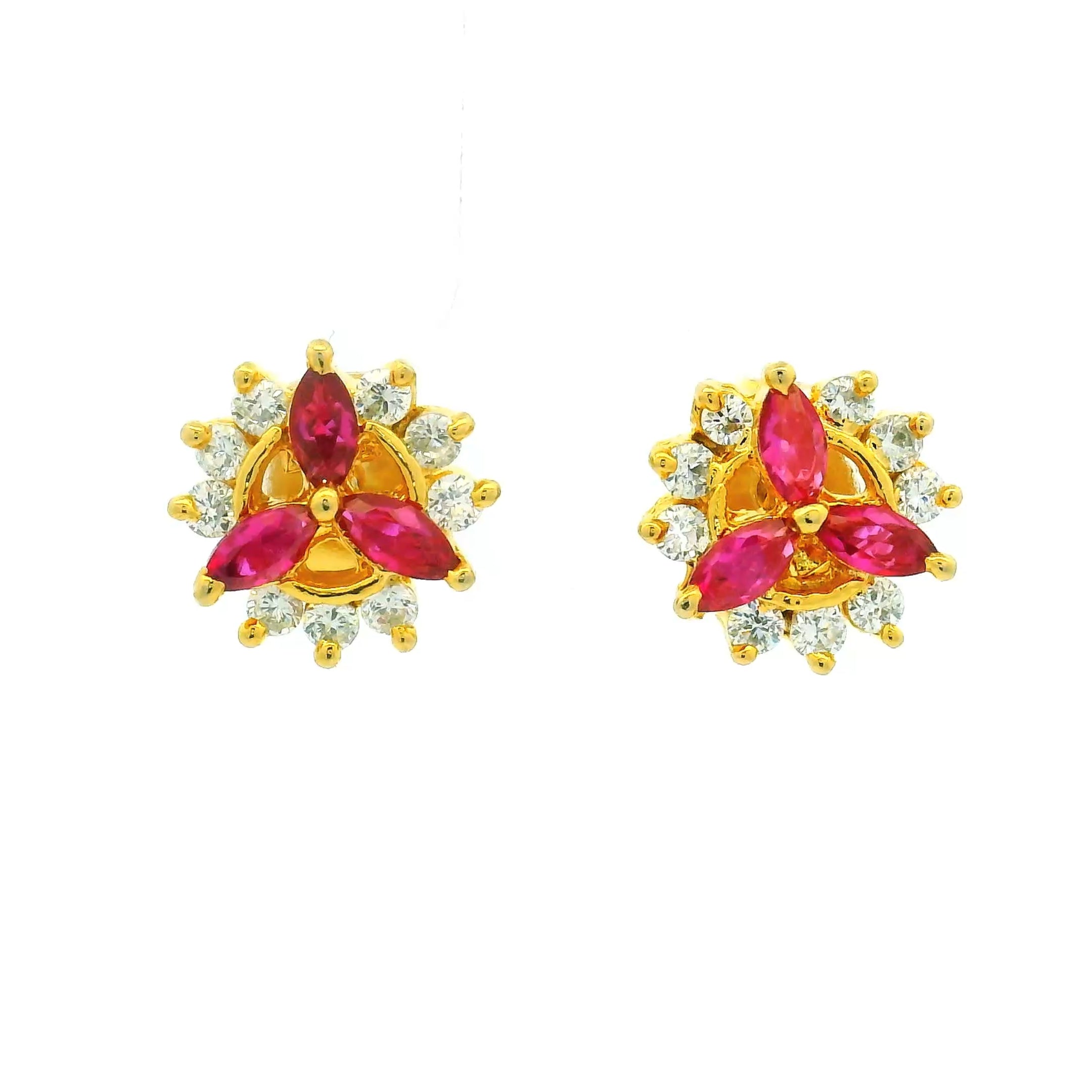 Golden Firework Cluster Gold Plated  Earrings