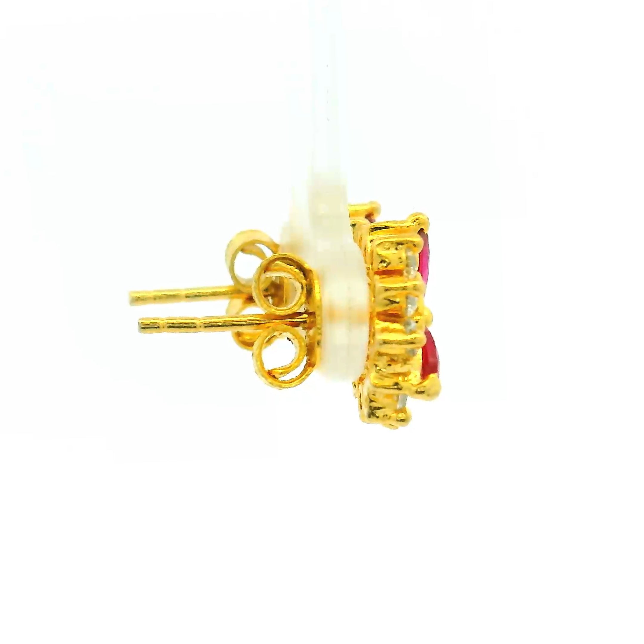 Golden Firework Cluster Gold Plated  Earrings