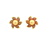 Chic Floral Design Gold Plated Earrings