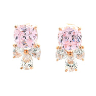 Soft Pink Cushion Cut Floral Danglers