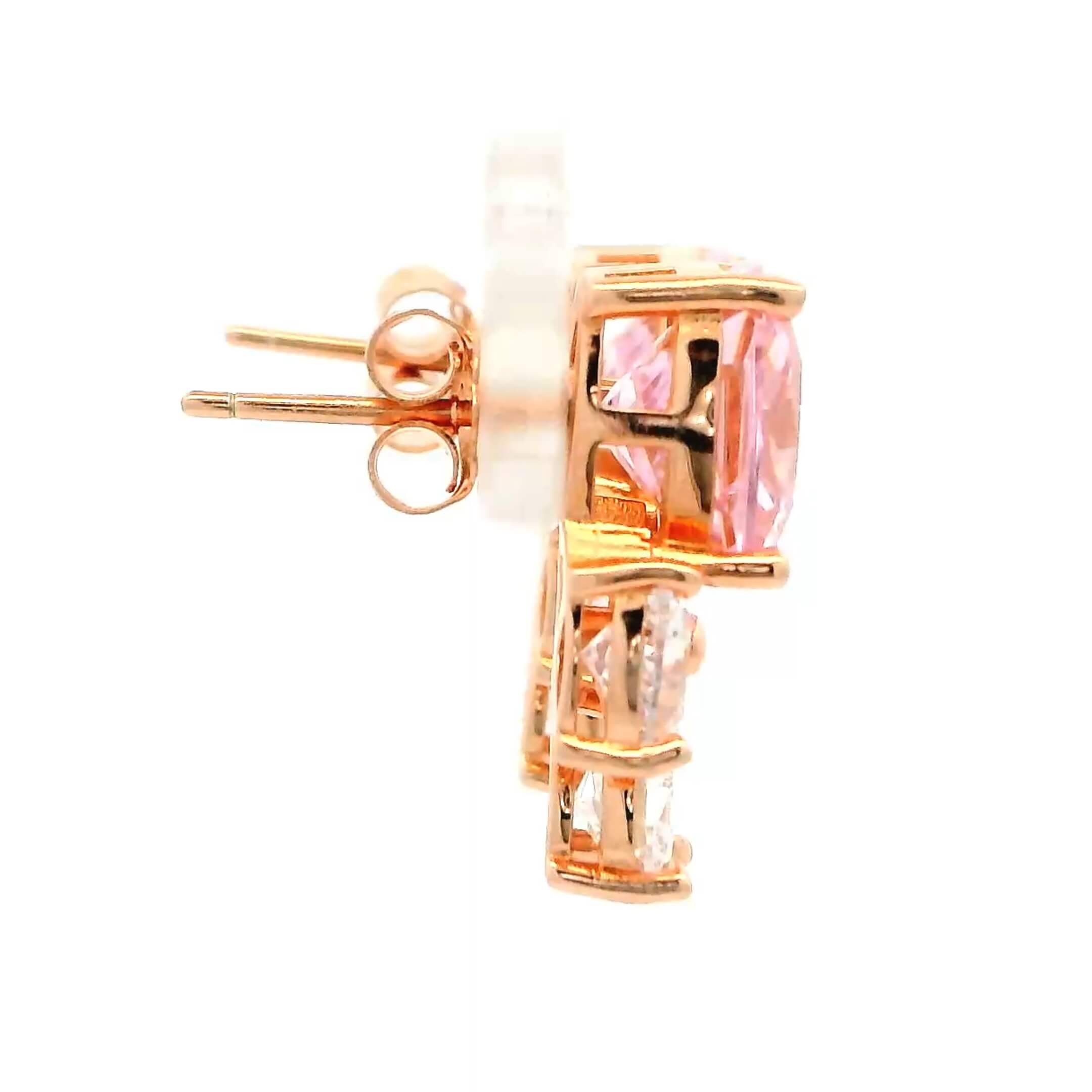 Soft Pink Cushion Cut Floral Danglers