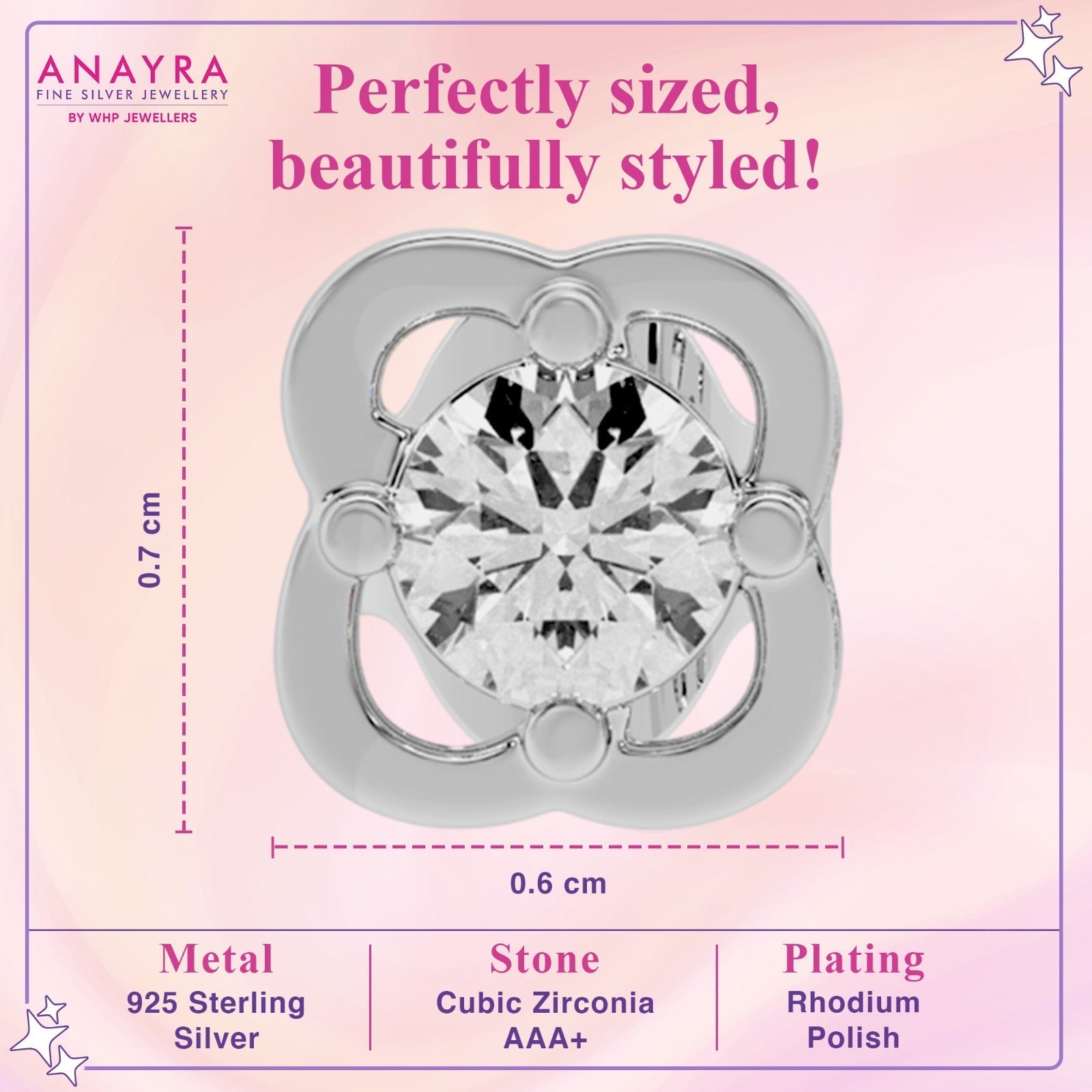 Petal Spark Solitaire Studs