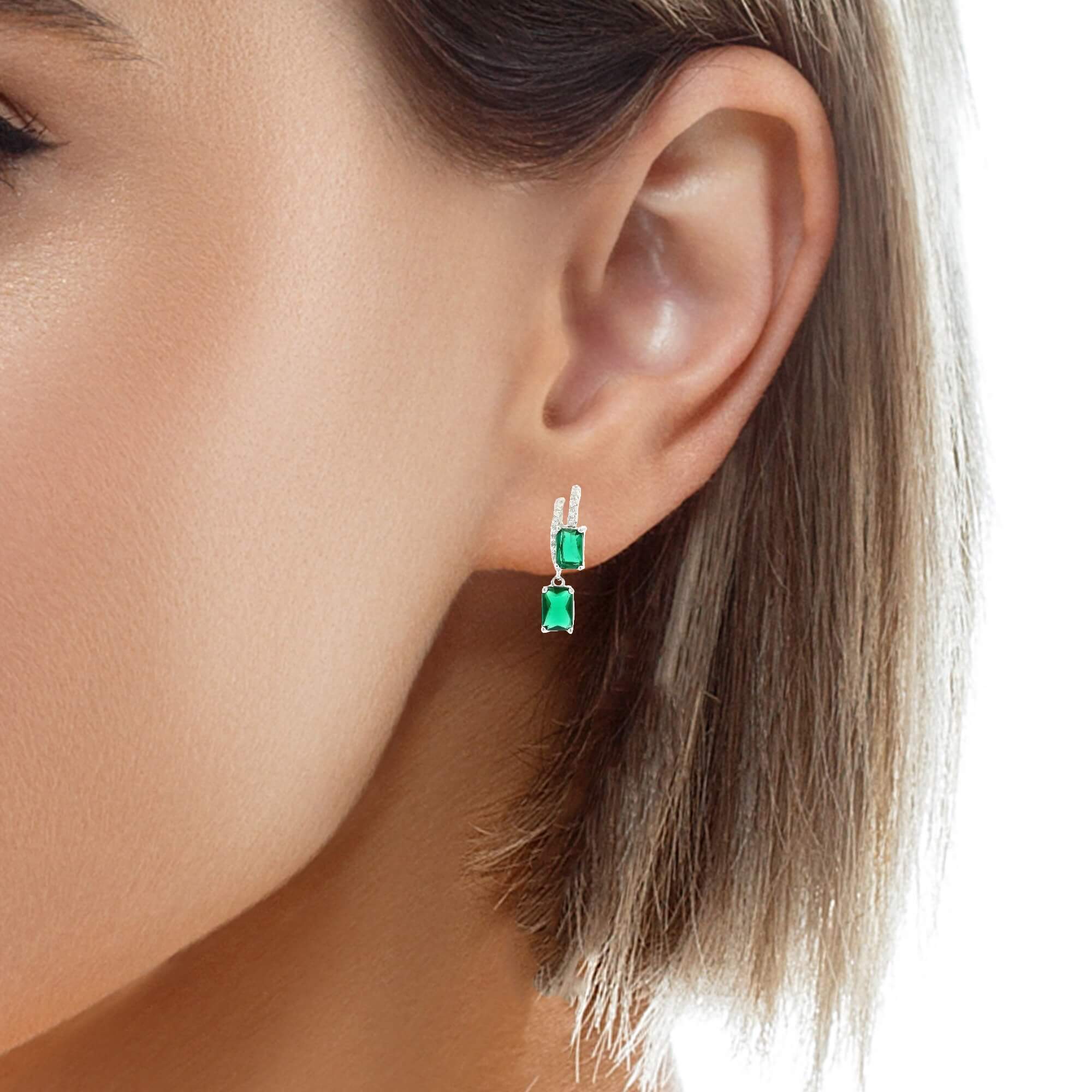 Emerald Shine Drop Earrings