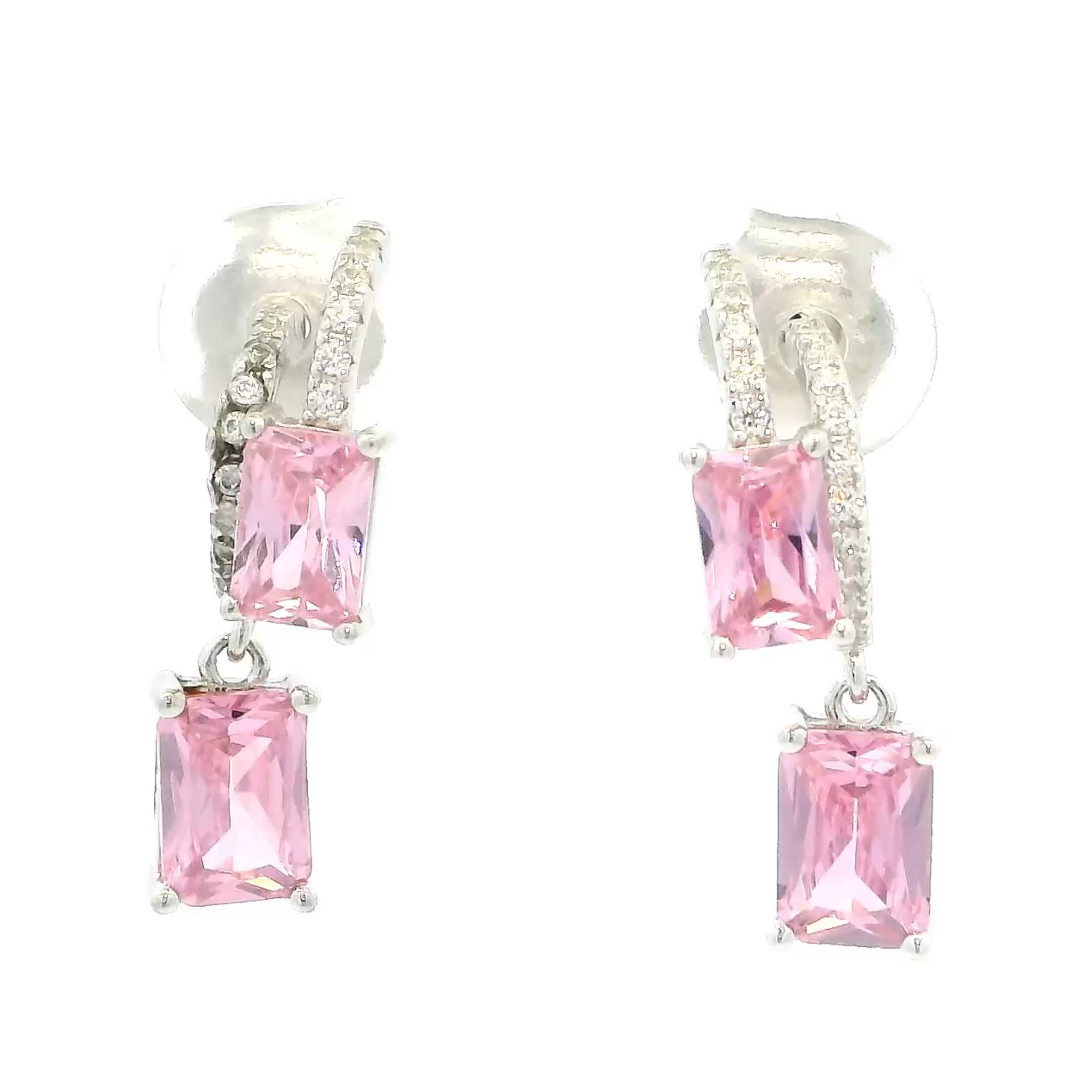 Sparkling Double Stone Earrings