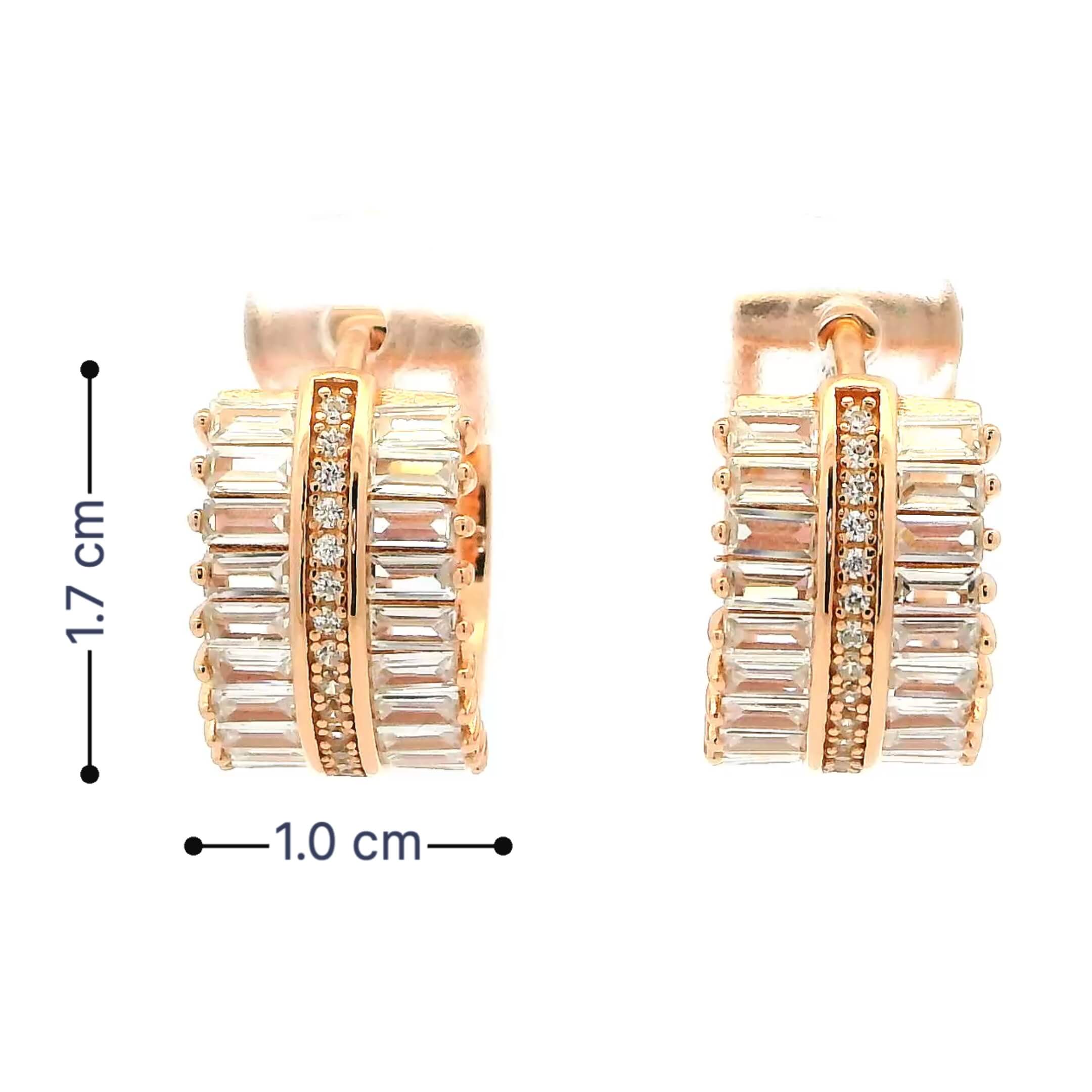 Chic Multi Row Baguette Stone Hoops