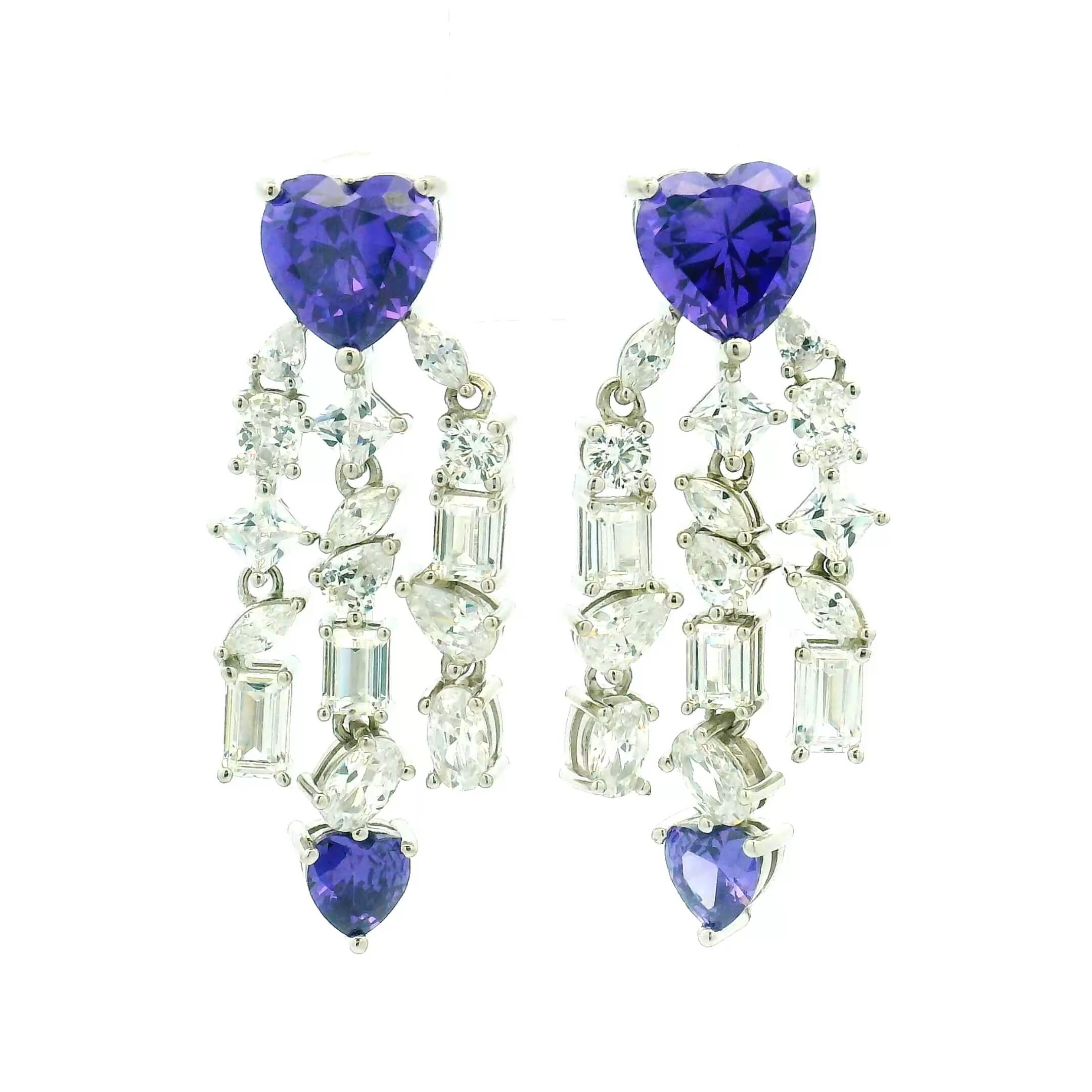Purple Heart Waterfall Danglers