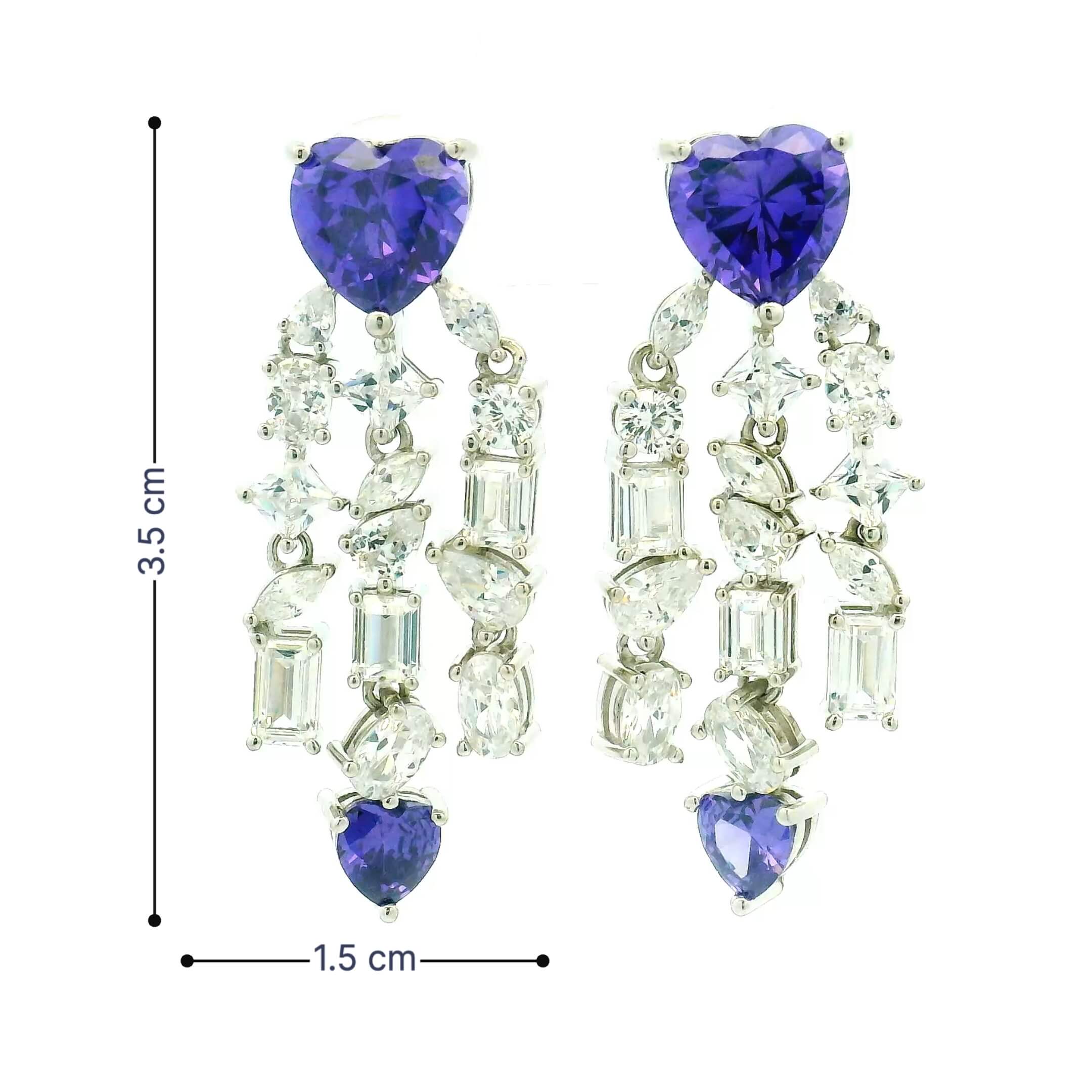 Purple Heart Waterfall Danglers