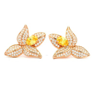 Yellow Gemstone Bloom Studs