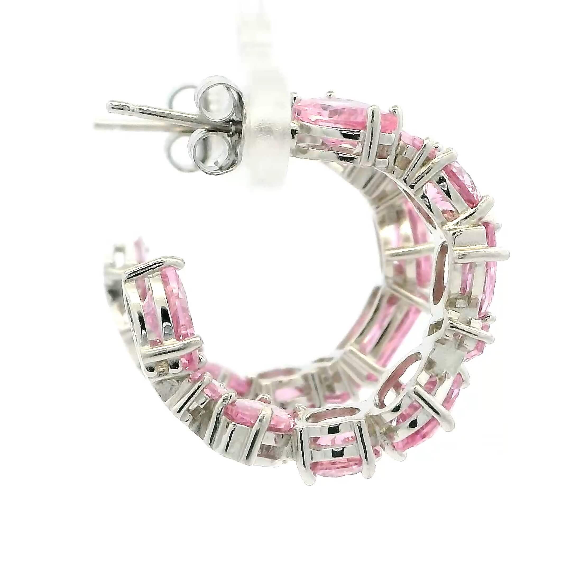 Trendy Pink Crystal Earrings