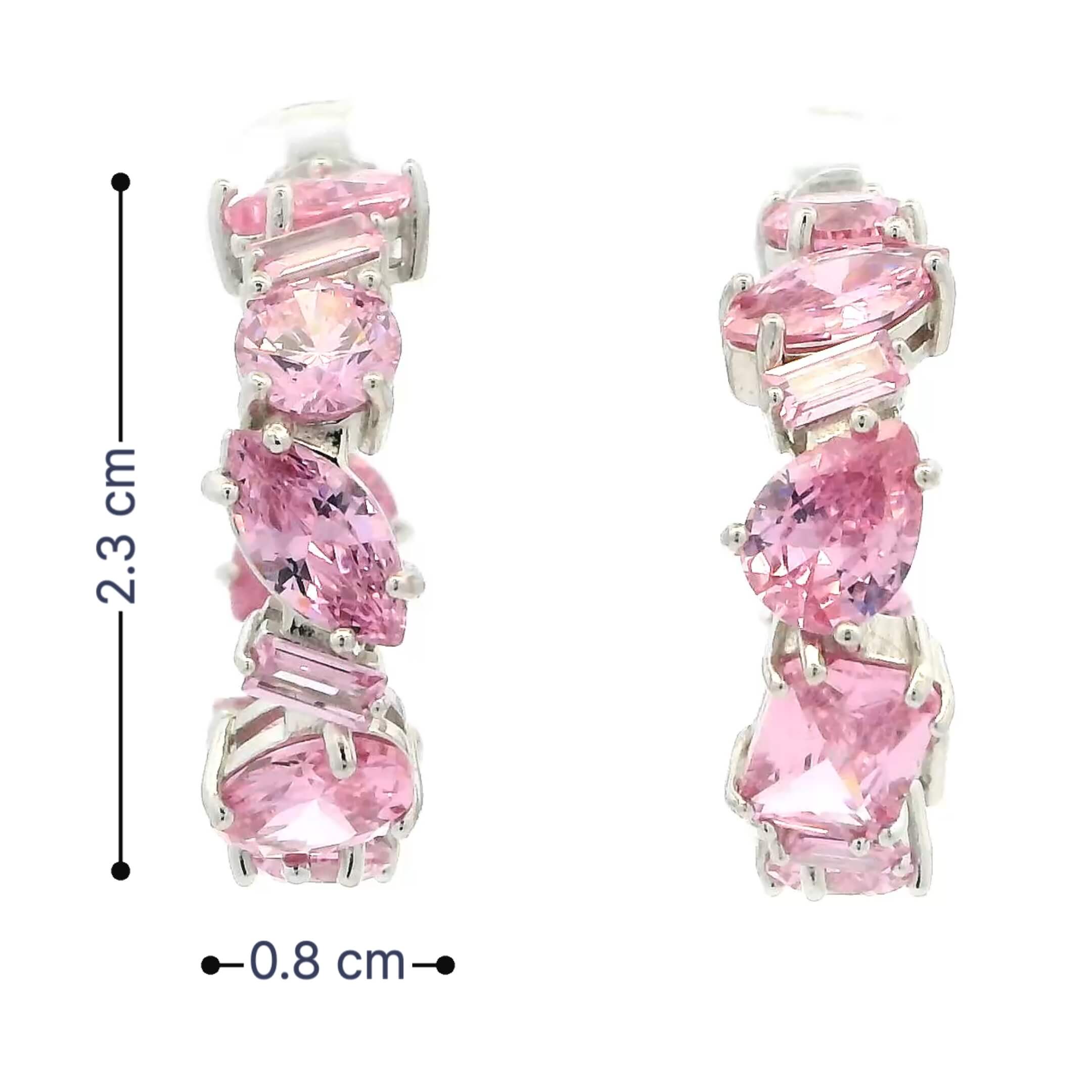 Trendy Pink Crystal Earrings