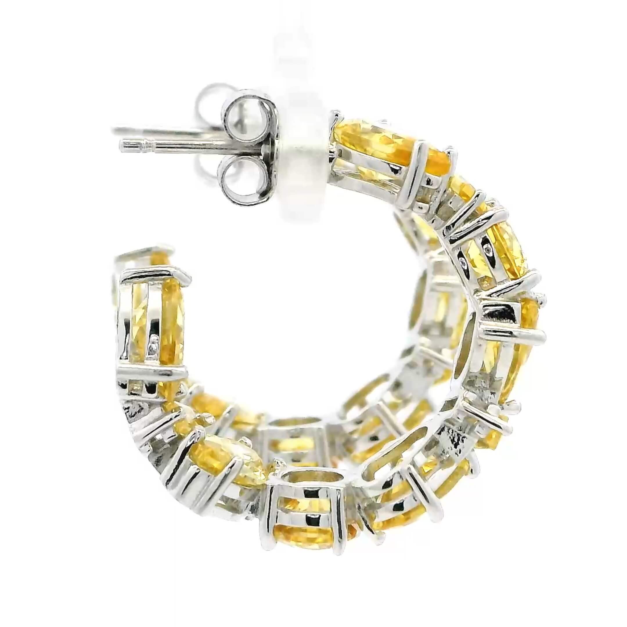 Exquisite Yellow Gemstone Hoops