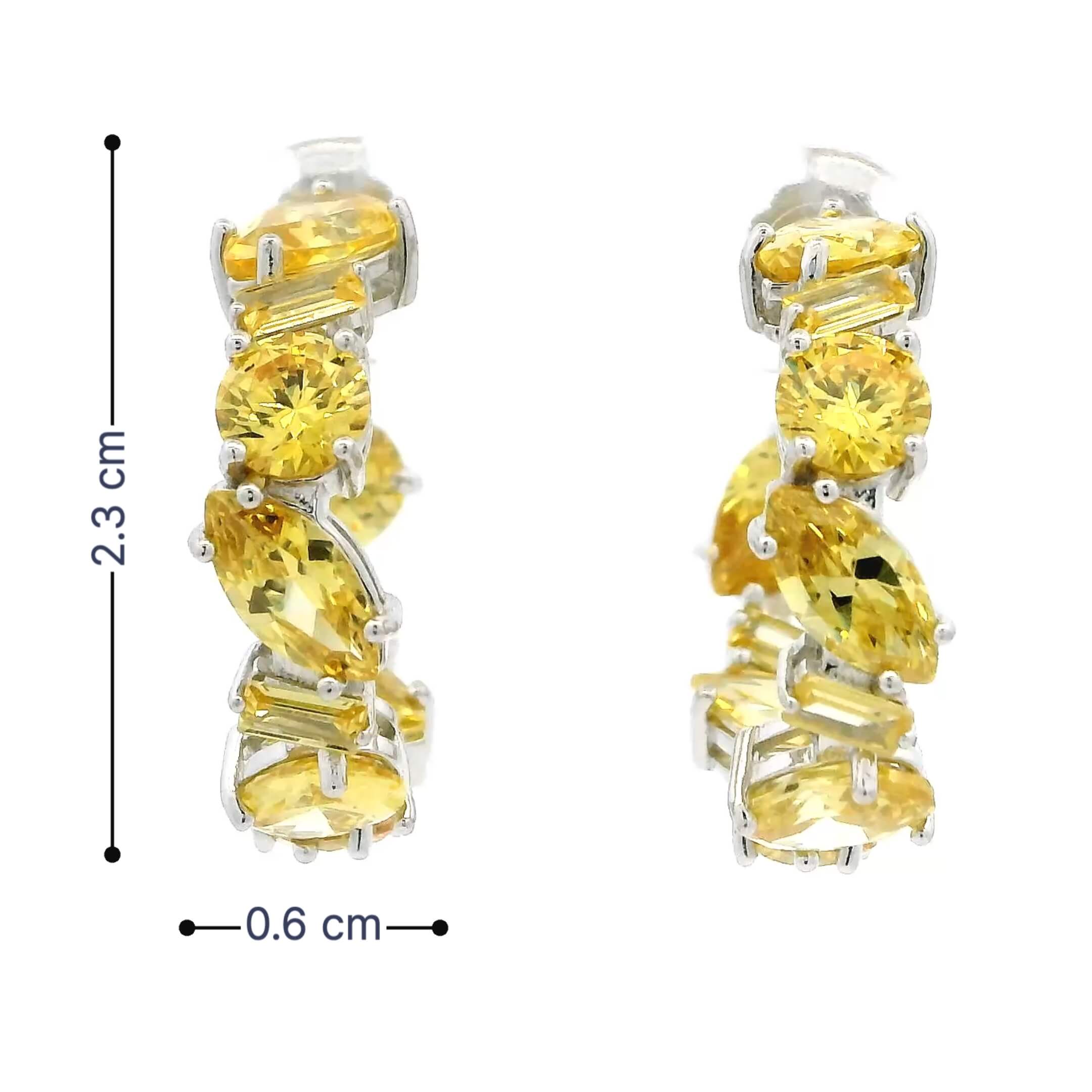 Exquisite Yellow Gemstone Hoops