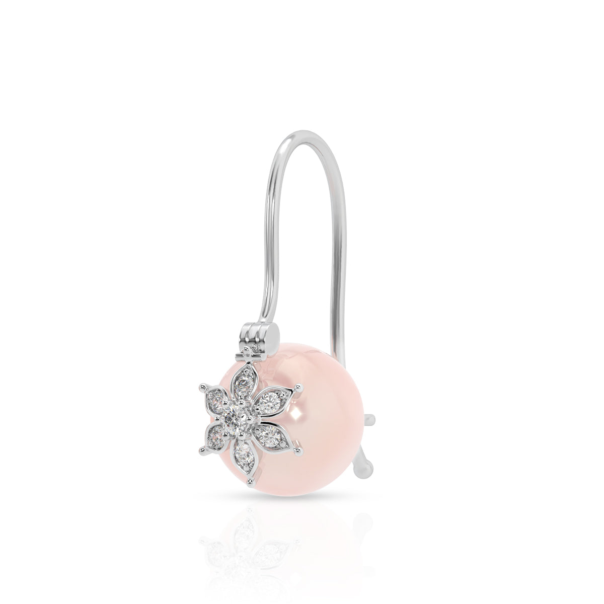Delicate Pink Pearl Floral Drop Earrings