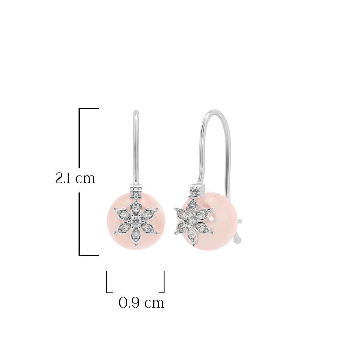 Delicate Pink Pearl Floral Drop Earrings