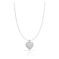 Silver Heart Mesh Pendant