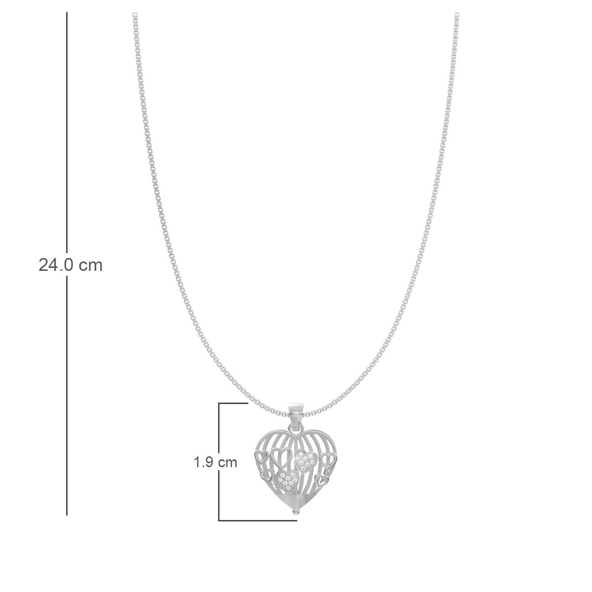 Silver Heart Mesh Pendant