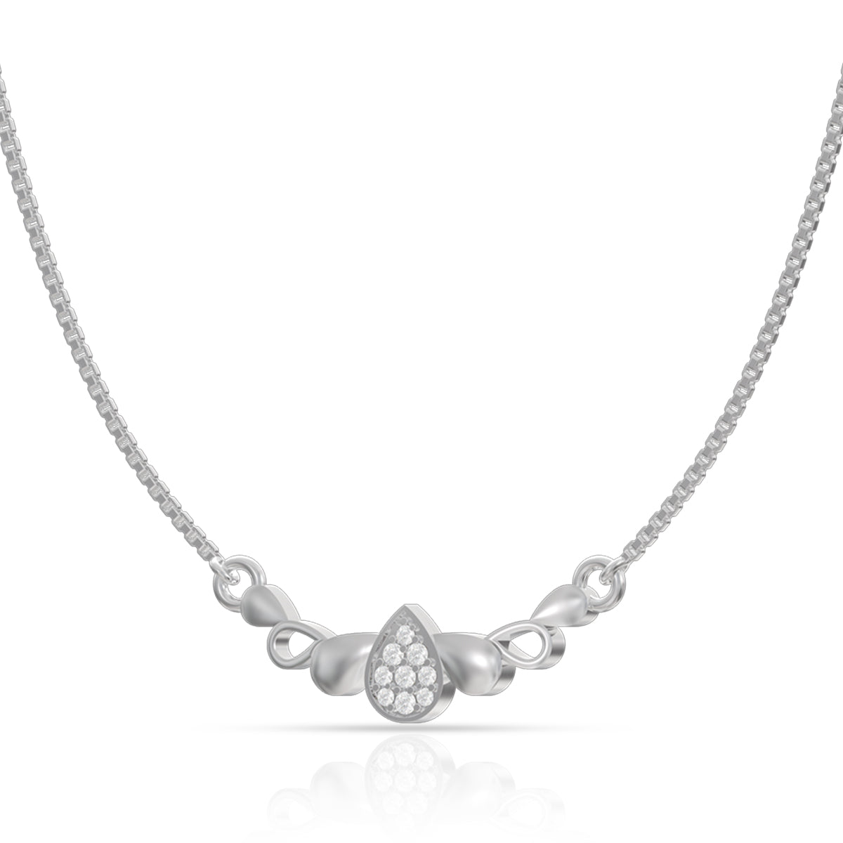 Silver Crystal Studded Pendant