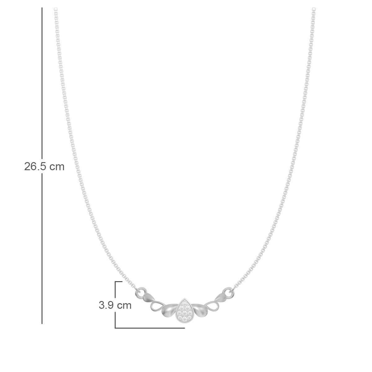 Silver Crystal Studded Pendant