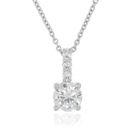 Silver Solitaire Pendant with Link Chain
