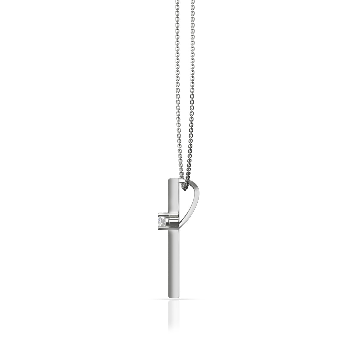 Men's Sleek Silver Cross Locket