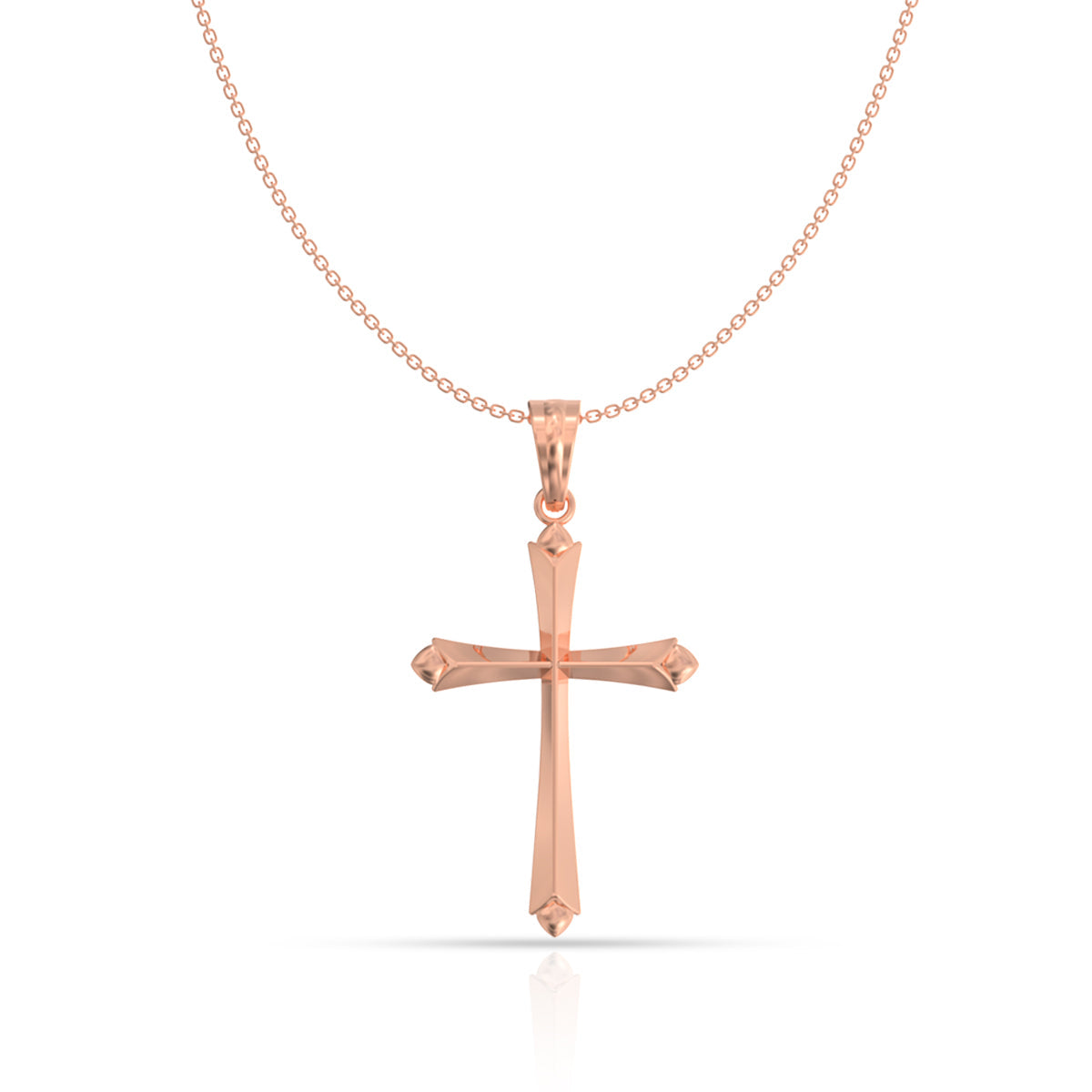 Pure Elegance Sterling Silver Holy Cross Rose Pendant