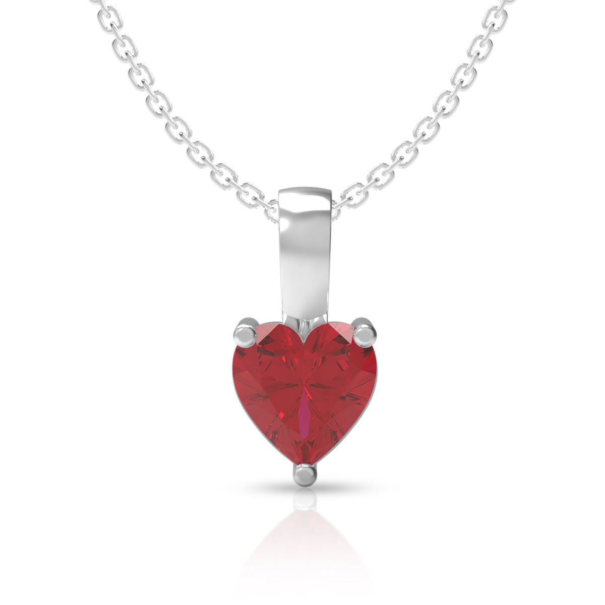 Elegant Red Heart 925 Sterling Silver Locket