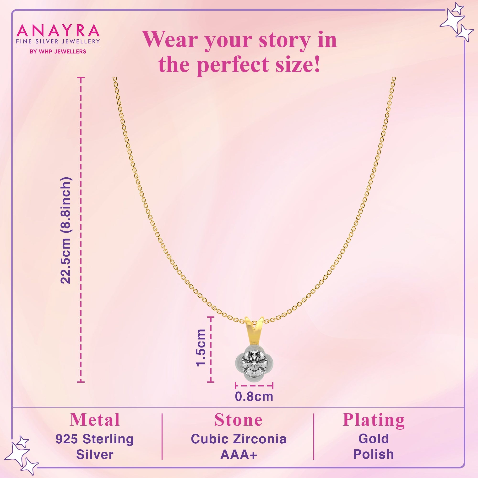 Charming Gold Necklace with Diamond Flower Pendant