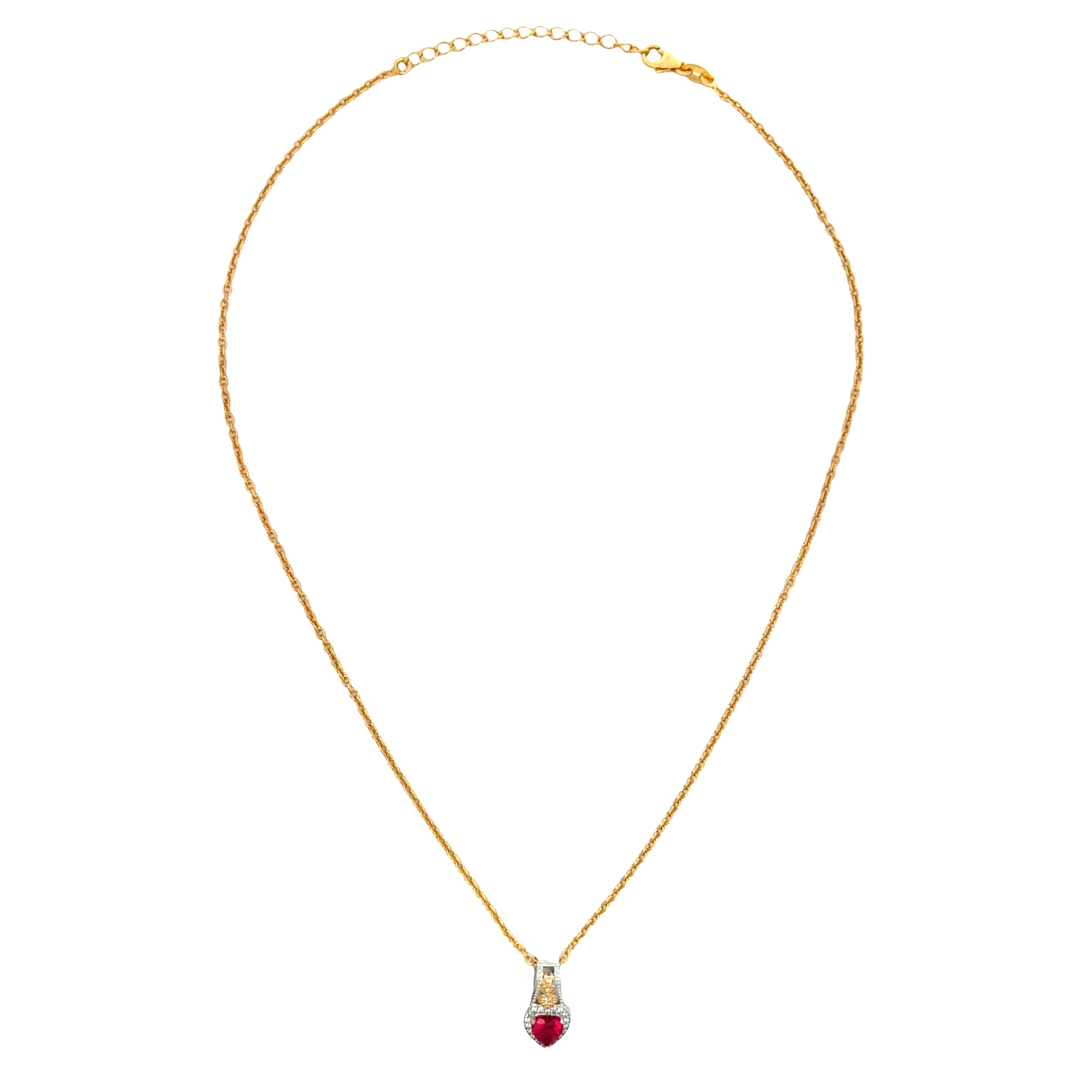 Three Hearts Ruby Charm Locket