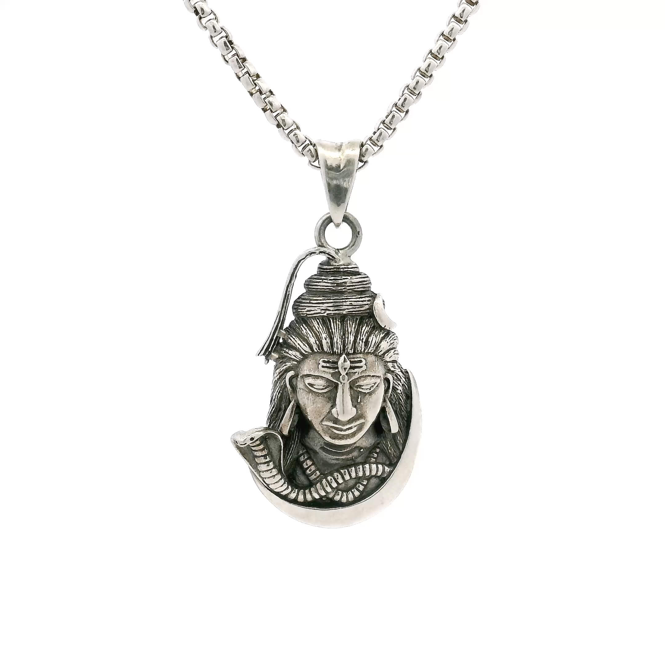 Celestial Harmony Silver Shiva Locket for Men