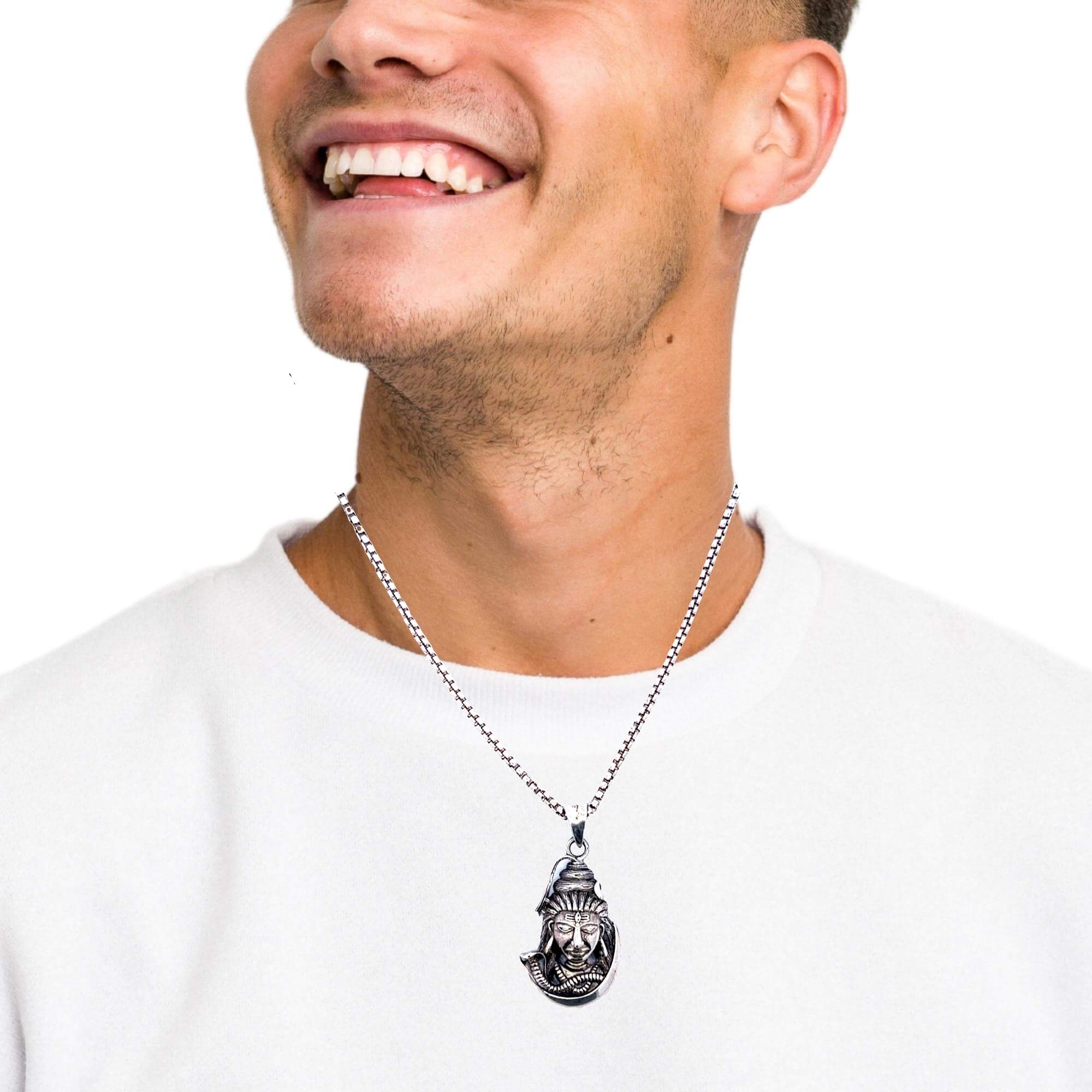 Celestial Harmony Silver Shiva Locket for Men