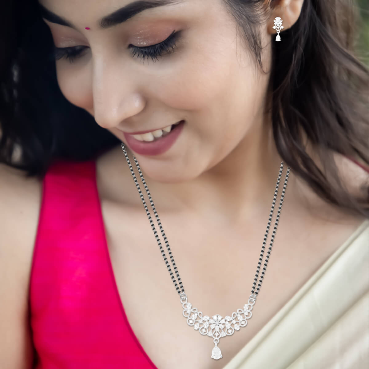 Silver Alluring Mangalsutra Set